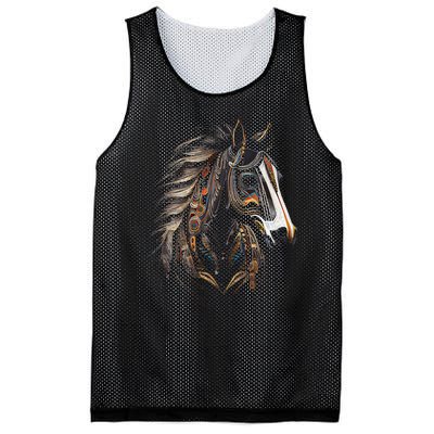 Horse Tribal Abstract Art Native American Graphic Mesh Reversible Basketball Jersey Tank