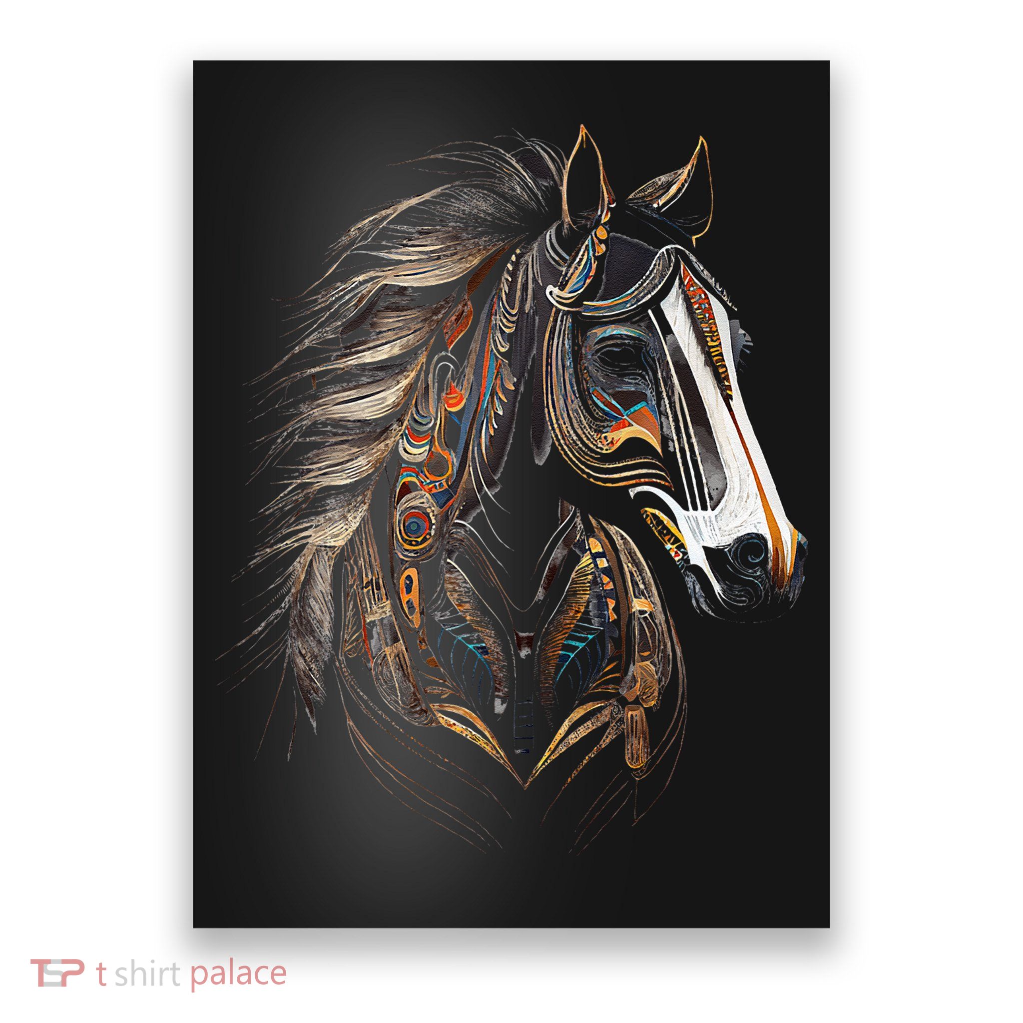 Horse Tribal Abstract Art Native American Graphic Poster