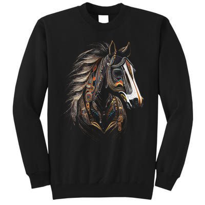 Horse Tribal Abstract Art Native American Graphic Tall Sweatshirt