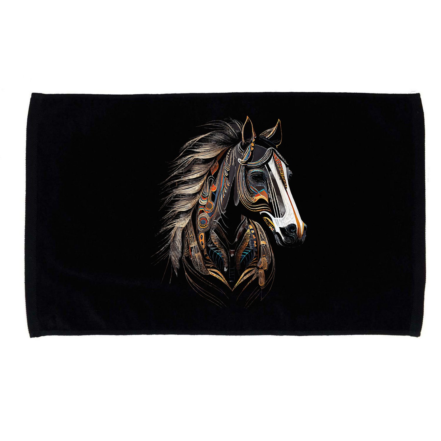 Horse Tribal Abstract Art Native American Graphic Microfiber Hand Towel
