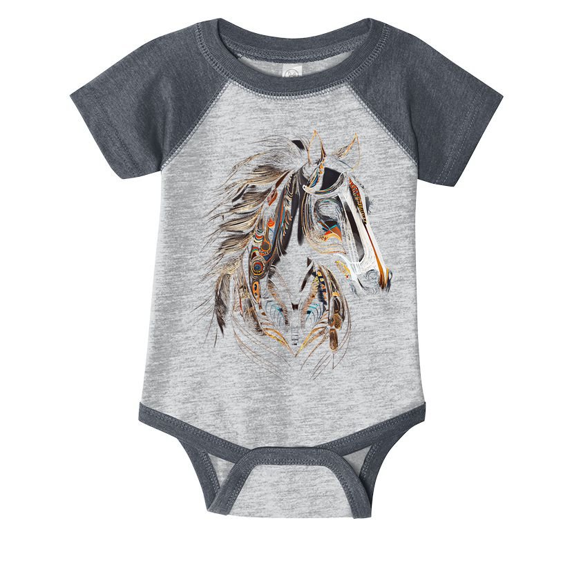 Horse Tribal Abstract Art Native American Graphic Infant Baby Jersey Bodysuit