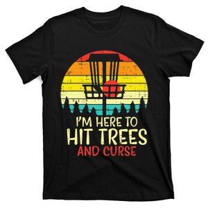 Hit Trees And Curse Sunset Disc Golf Frisbee Golfer T-Shirt