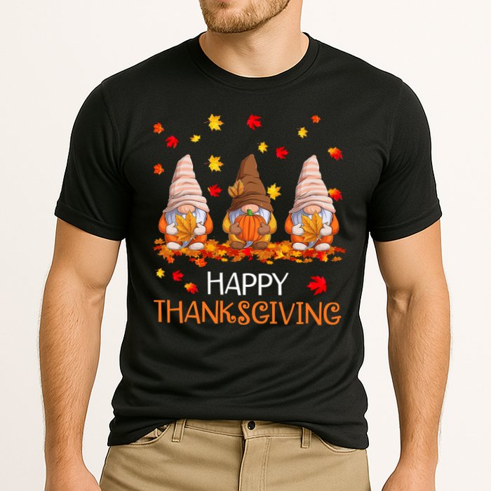 Happy Thanksgiving Autumn Fall Gnomes Cooling Performance Crew T-Shirt
