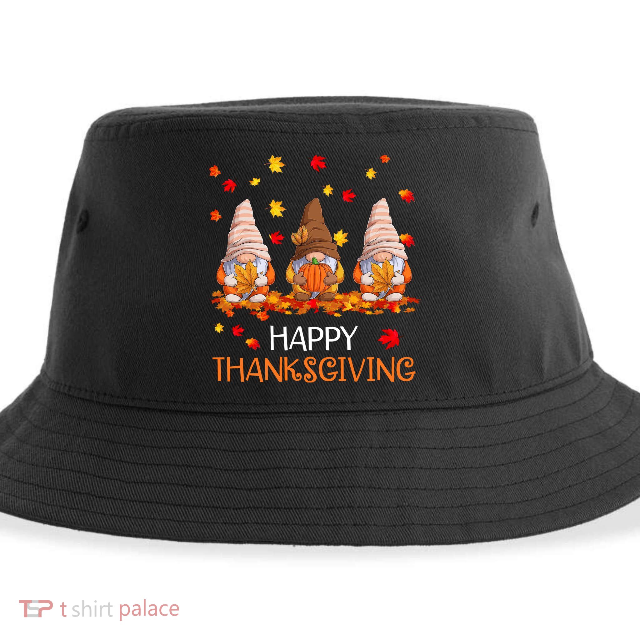 Happy Thanksgiving Autumn Fall Gnomes Sustainable Bucket Hat