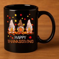 Happy Thanksgiving Autumn Fall Gnomes 11oz C Handle Ceramic Mug