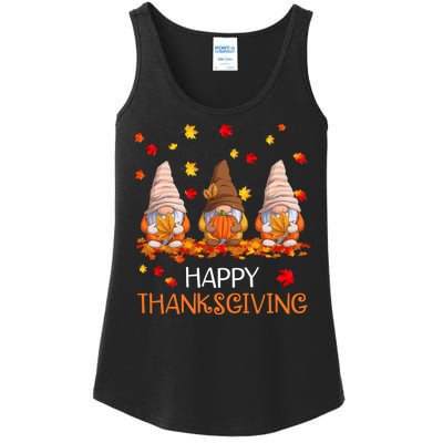 Happy Thanksgiving Autumn Fall Gnomes Ladies Essential Tank