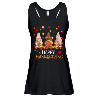 Happy Thanksgiving Autumn Fall Gnomes Ladies Essential Flowy Tank