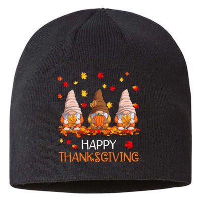 Happy Thanksgiving Autumn Fall Gnomes Sustainable Beanie