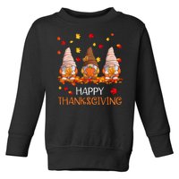 Happy Thanksgiving Autumn Fall Gnomes Toddler Sweatshirt