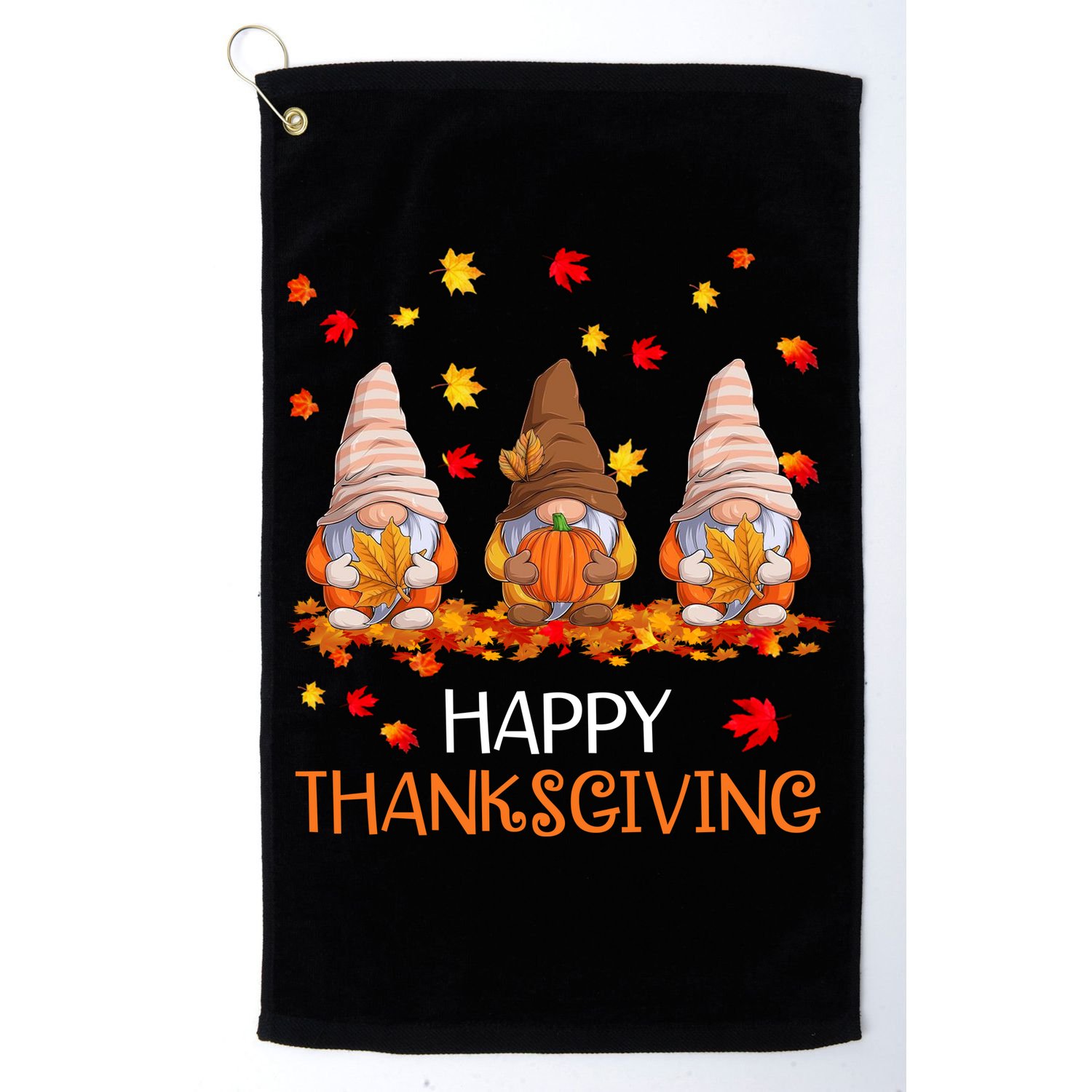 Happy Thanksgiving Autumn Fall Gnomes Golf Towel