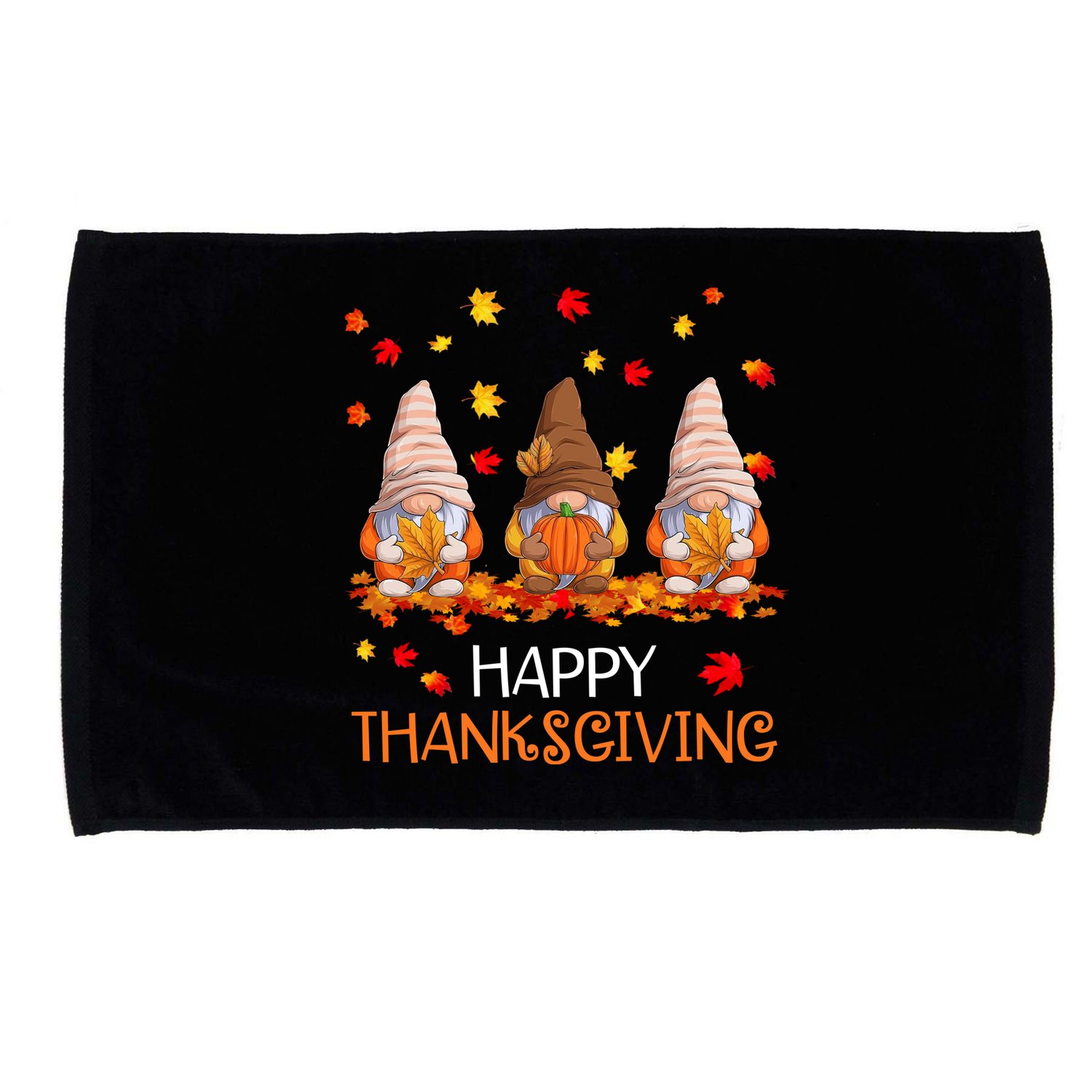 Happy Thanksgiving Autumn Fall Gnomes Microfiber Hand Towel