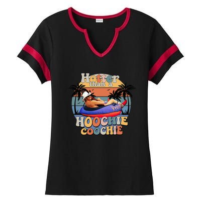 Hotter Than A Hoochie Coochie Ladies Halftime Notch Neck Tee