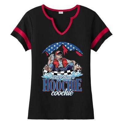 Hotter Than A Hoochie Coochie Funny Ladies Halftime Notch Neck Tee