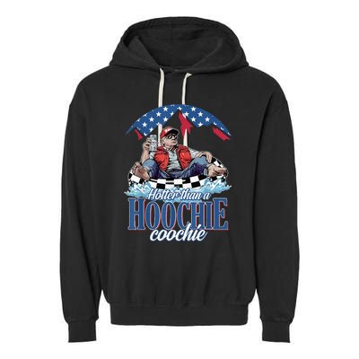 Hotter Than A Hoochie Coochie Funny Garment-Dyed Fleece Hoodie