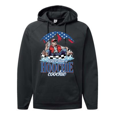 Hotter Than A Hoochie Coochie Funny Performance Fleece Hoodie