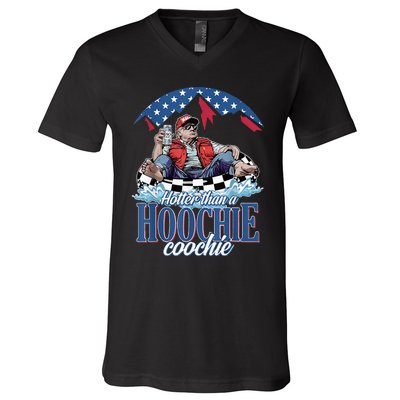 Hotter Than A Hoochie Coochie Funny V-Neck T-Shirt