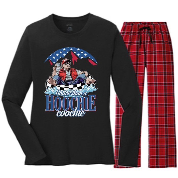 Hotter Than A Hoochie Coochie Funny Women's Long Sleeve Flannel Pajama Set 