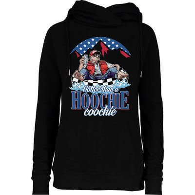 Hotter Than A Hoochie Coochie Funny Womens Funnel Neck Pullover Hood