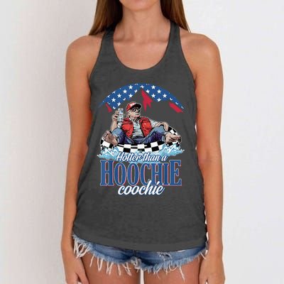 Hotter Than A Hoochie Coochie Funny Women's Knotted Racerback Tank