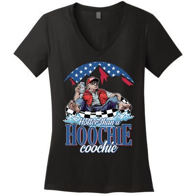 Hotter Than A Hoochie Coochie Funny Women's V-Neck T-Shirt