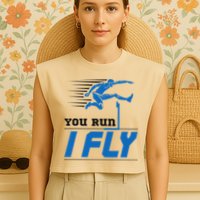 Hurdles Track And Field Hurdler Hurdle Runner You Run I Fly Garment-Dyed Women's Muscle Tee