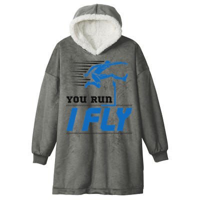 Hurdles Track And Field Hurdler Hurdle Runner You Run I Fly Hooded Wearable Blanket