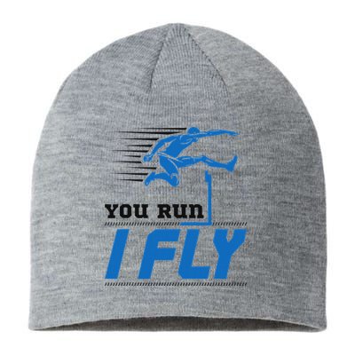 Hurdles Track And Field Hurdler Hurdle Runner You Run I Fly Sustainable Beanie