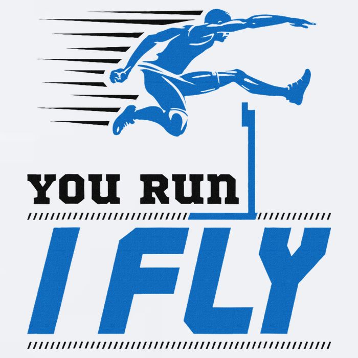 Hurdles Track And Field Hurdler Hurdle Runner You Run I Fly Sueded Cloud Jersey T-Shirt