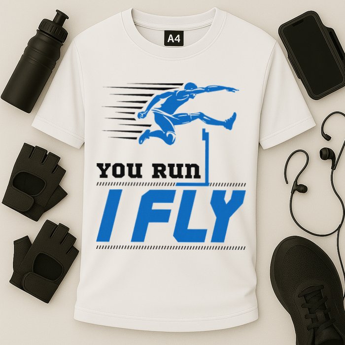 Hurdles Track And Field Hurdler Hurdle Runner You Run I Fly Performance Shirt