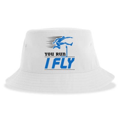Hurdles Track And Field Hurdler Hurdle Runner You Run I Fly Sustainable Bucket Hat