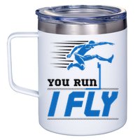 Hurdles Track And Field Hurdler Hurdle Runner You Run I Fly 12oz Stainless Steel Coffee Mug