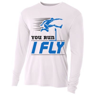 Hurdles Track And Field Hurdler Hurdle Runner You Run I Fly Cooling Performance Long Sleeve Crew
