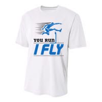 Hurdles Track And Field Hurdler Hurdle Runner You Run I Fly Youth Performance Sprint T-Shirt