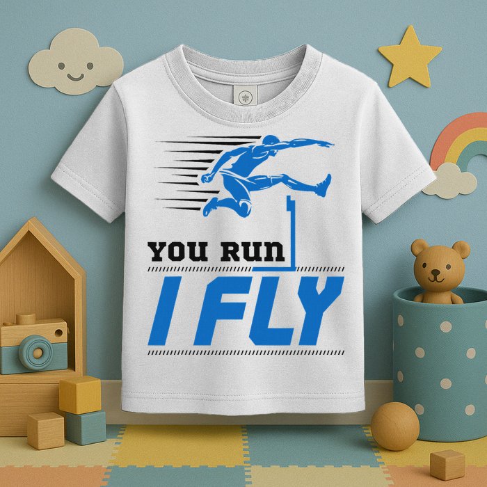 Hurdles Track And Field Hurdler Hurdle Runner You Run I Fly Toddler T-Shirt