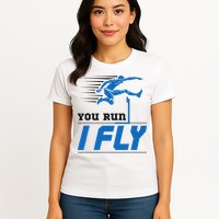 Hurdles Track And Field Hurdler Hurdle Runner You Run I Fly Womens T-Shirt
