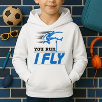 Hurdles Track And Field Hurdler Hurdle Runner You Run I Fly Kids Hoodie