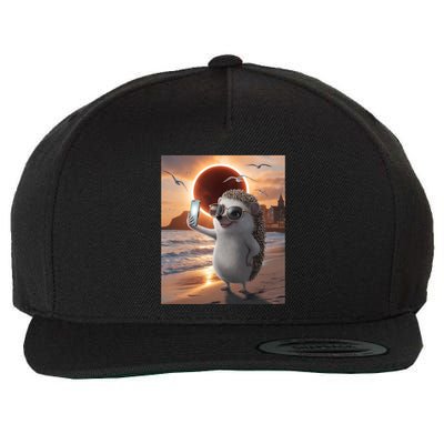 Hedgehog Taking A Selfie Total Lunar Eclipse March 14 2025 Gift Wool Snapback Cap