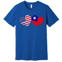 Heart Taiwanese American Flag Patriotic Family Heritage Gift Premium T-Shirt