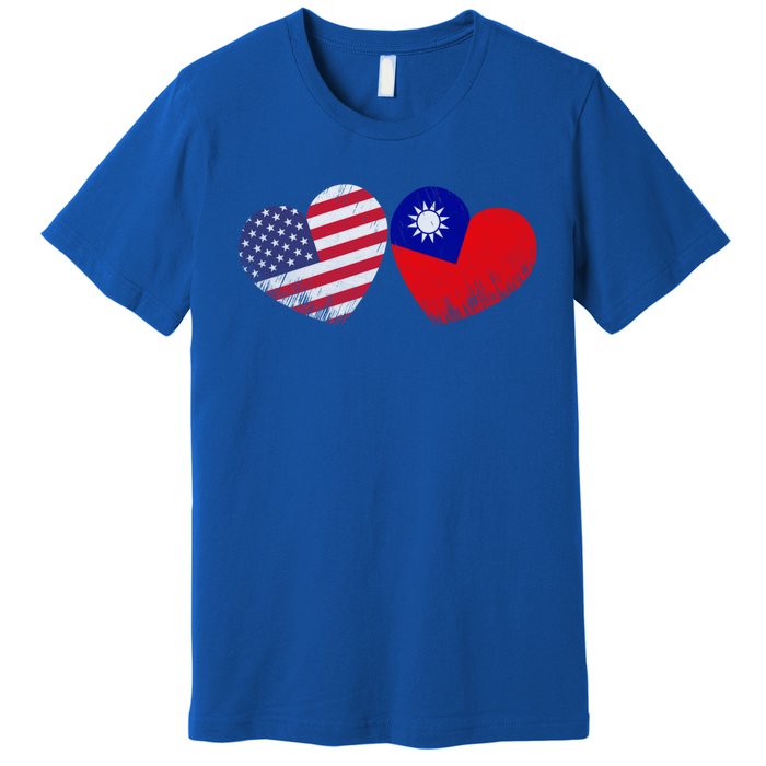 Heart Taiwanese American Flag Patriotic Family Heritage Gift Premium T-Shirt