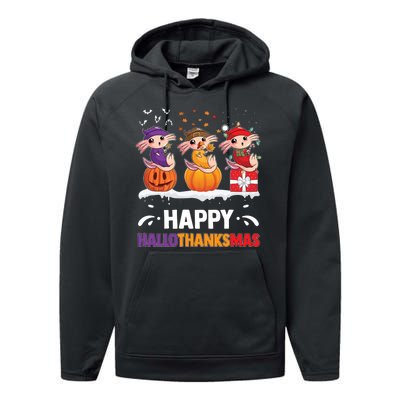 Happy Thanksmas Axolotl Performance Fleece Hoodie