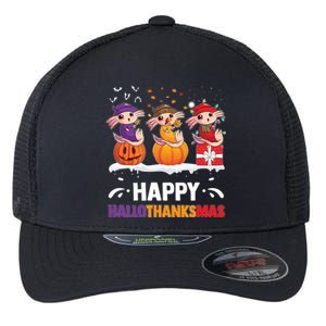 Happy Thanksmas Axolotl Flexfit Unipanel Trucker Cap