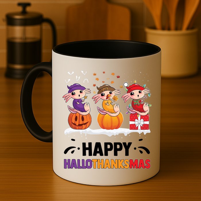 Happy Thanksmas Axolotl Mug