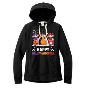 Happy Thanksmas Axolotl Women's Fleece Hoodie