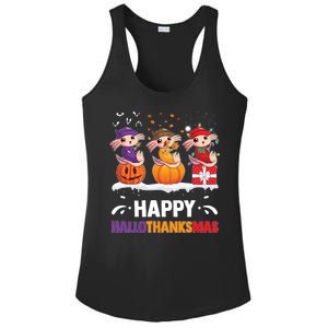 Happy Thanksmas Axolotl Ladies PosiCharge Competitor Racerback Tank