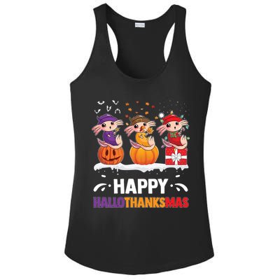 Happy Thanksmas Axolotl Ladies PosiCharge Competitor Racerback Tank