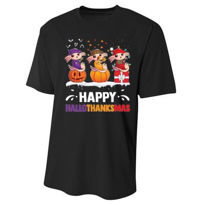 Happy Thanksmas Axolotl Performance Sprint T-Shirt