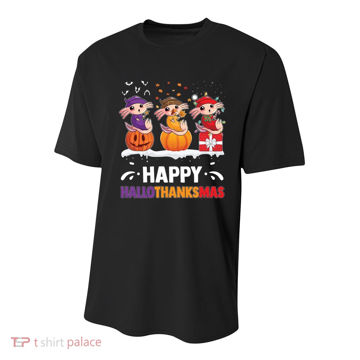 Happy Thanksmas Axolotl Youth Performance Sprint T-Shirt