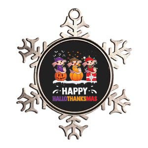 Happy Thanksmas Axolotl Metallic Star Ornament