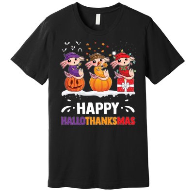 Happy Thanksmas Axolotl Premium T-Shirt