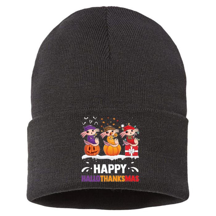 Happy Thanksmas Axolotl Sustainable Knit Beanie